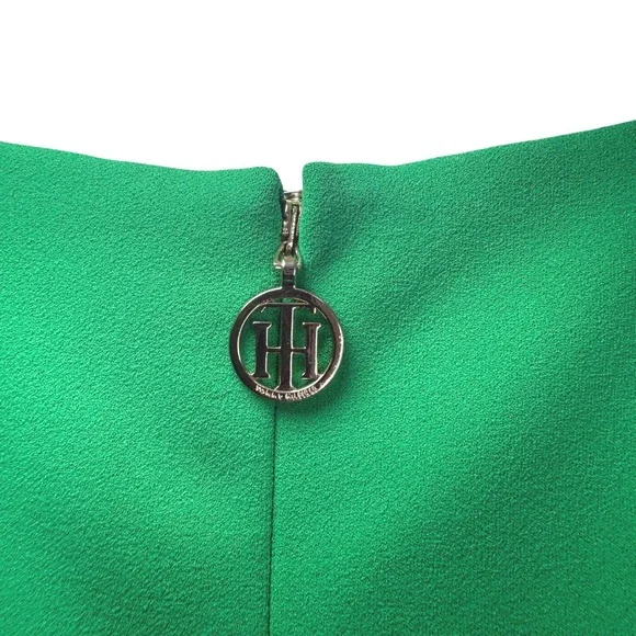 Tommy Hilfiger Green Jumpsuit Women's Ruffle Sleeve V Neck Belted Size 12 - Picture 9 of 16